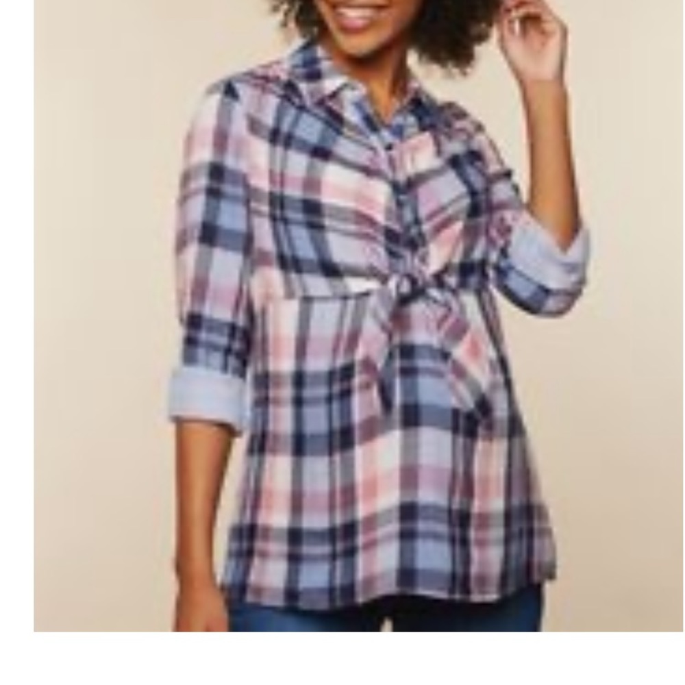 Plaid Maternity Top